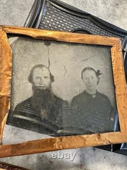 Lot Of Antique Photo & Parts Civil War Stamp Hidden Mother Ambrotype Tintype