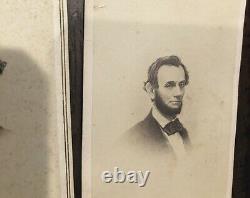 Lot of 2 1860s CDVs Abraham Lincoln & Civil War Soldier