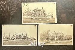 Lot of 3 Aurora Illinois House 1860s CDV Photo Victorian Civil War Architecture
