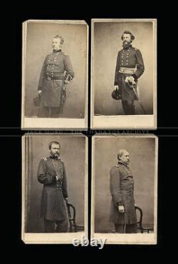 Lot of 4 Civil War Generals All by Mathew Brady / 1860s CDV Photos