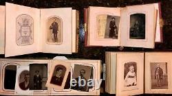 Lot of 4 civil war & later albums 168 total antique photos tintypes cdvs (SA6)