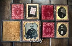 Lot of Ambrotypes & Tintype Photos of Men 1850s 1860s 5 Cent Civil War Tax Stamp