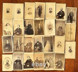 Lot of CDV Photos Civil War Era 1860s Some ID'd Tax Stamps