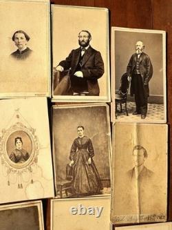 Lot of CDV Photos Civil War Era 1860s Some ID'd Tax Stamps