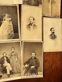 Lot of CDV Photos Civil War Era 1860s Some ID'd Tax Stamps