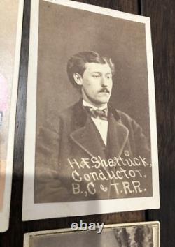 Lot of CDV Photos Men Tinted Railroad Occupational ID'd & Civil War Tax Stamp