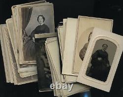 Lot of CDV & Tintype Photos Some Civil War Tax Stamps 1860s and 1870s ALL US