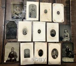 Lot of Civil War 1860s 1870s Tintypes Men Women Philadelphia Pennsylvania Family