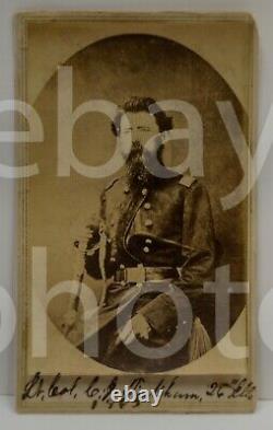 Lt Col C. J. Tinkham 26th Illinois Volunteers Civil War CS German CDV Photo 1863