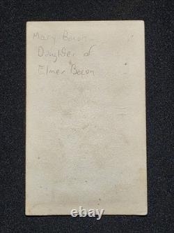Mary Bacon Daughter of Civil War Soldier Elmer Bacon Antique CDV 1860s