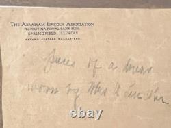 Mary Todd Lincoln Cdv, Dress Piece & Copy Of The Envelop It Was Mailed In