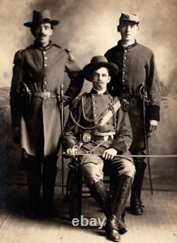 Men Civil War Uniforms Pistol Sword Real Photo Postcard Circa 1910