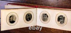 Miniature Photo Album 38 Gem Tintypes Albumen Queen Victoria Civil War Soldiers