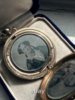 Museum Quality Fabulous Pristine Civil War Photo Locket daguerreotypes family