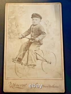 My CollectionAmazing Cabinet Card Photo Boy Military Civil War Outfit Tricycle