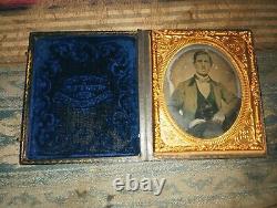 Named Civil War Soldier Tintype & Ambtotype With Cases