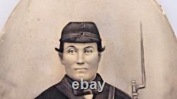 Named Civil War Union Soldier Convex Glass 1st VT Artillery Wounded Cold Harbor