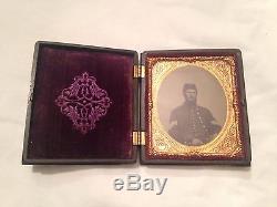 Named Union Civil War Sergeant 1/6 Plate Ambrotype Full Case No Reserve