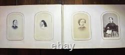 Nice Leather & Brass 1860s Photo Album w' Civil War Tax Stamps Boston CDV