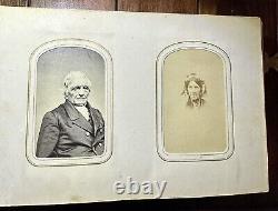 Nice Leather & Brass 1860s Photo Album w' Civil War Tax Stamps Boston CDV