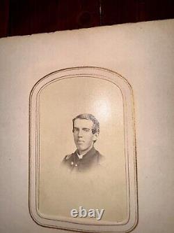 Nice Leather & Brass 1860s Photo Album w' Civil War Tax Stamps Boston CDV