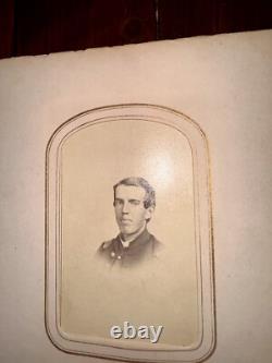 Nice Leather & Brass 1860s Photo Album w' Civil War Tax Stamps Boston CDV