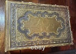 Nice Leather & Brass 1860s Photo Album w' Civil War Tax Stamps Boston CDV