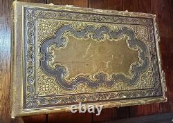 Nice Leather & Brass 1860s Photo Album w' Civil War Tax Stamps Boston CDV