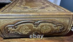 Nice Leather & Brass 1860s Photo Album w' Civil War Tax Stamps Boston CDV