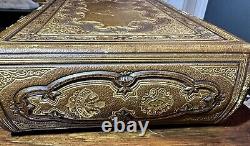 Nice Leather & Brass 1860s Photo Album w' Civil War Tax Stamps Boston CDV