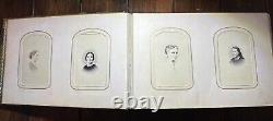 Nice Leather & Brass 1860s Photo Album w' Civil War Tax Stamps Boston CDV