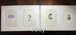 Nice Leather & Brass 1860s Photo Album w' Civil War Tax Stamps Boston CDV