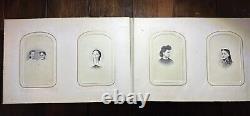 Nice Leather & Brass 1860s Photo Album w' Civil War Tax Stamps Boston CDV