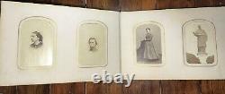 Nice Leather & Brass 1860s Photo Album w' Civil War Tax Stamps Boston CDV