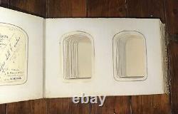 Nice Leather & Brass 1860s Photo Album w' Civil War Tax Stamps Boston CDV