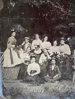 ORIGINAL AMERICAN FAMILY PHOTO c1880's 1/4 PLATE TINTYPE