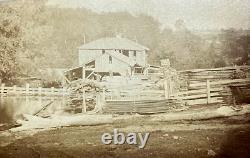 ORIGINAL! CIVIL WAR ERA MILITARY INFRASTRUCTURE LUMBER MILL CDV PHOTO c1863