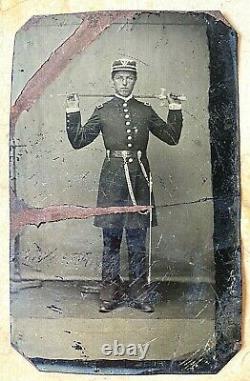 ORIGINAL CIVIL WAR LINCOLN'S KNIGHTS OF PYTHIAS TIN TYPE PHOTO c1864