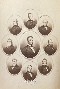 ORIGINAL! CIVIL WAR PRES. ABRAHAM LINCOLN with ID'D WAR CABINET CDV PHOTO 1864