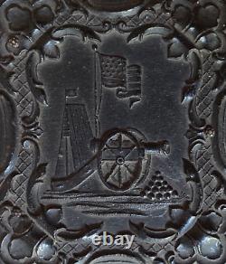 OUTSTANDING! CIVIL WAR UNION CASE with CIVIL WAR UNION BATTLEFIELD MOTIF c1862