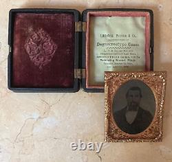OUTSTANDING! CIVIL WAR UNION CASE with CIVIL WAR UNION BATTLEFIELD MOTIF c1862