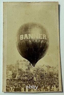 Orig. 1863 albumen CDV STAR SPANGLED BANNER HOT AIR BALLOON