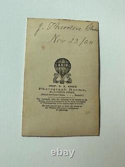 Orig. 1863 albumen CDV STAR SPANGLED BANNER HOT AIR BALLOON