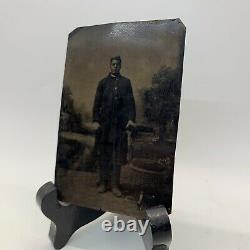 Original 1860's African American/Black Soldier-Civil War-Holding Gun In Uniform