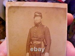 Original 1860s Civil War CDV Photograph Union Officer withSword, Sash, Kepi, etc