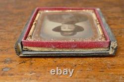 Original 1860s Civil War Tintype Photo of Bugle Corps Union Soldier with Half Case