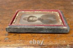 Original 1860s Civil War Tintype Photo of Bugle Corps Union Soldier with Half Case