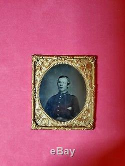 Original 6th Plate Civil War Soldier Tintype