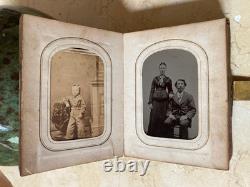 Original! CIVIL War Era Family CDV Photo Album With Its 14 Tintype's & 25 Cdv's