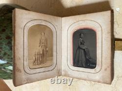 Original! CIVIL War Era Family CDV Photo Album With Its 14 Tintype's & 25 Cdv's